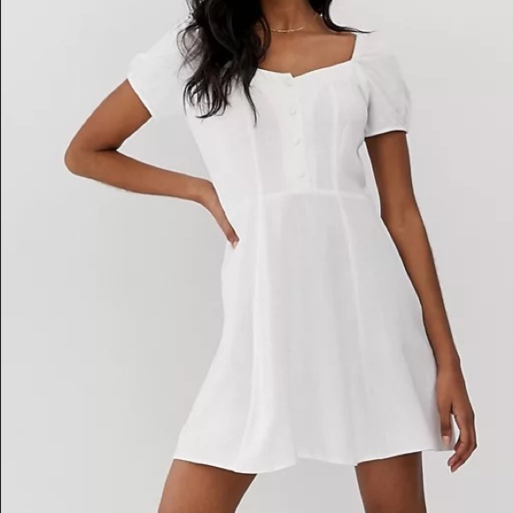 New Look Prairie Dress in White Size 8